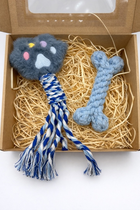 Zestaw prezentowy dla psa niebieski