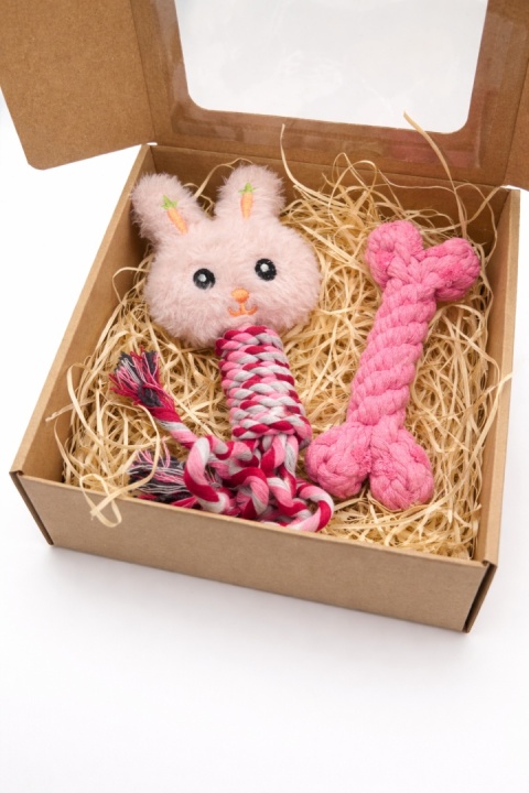 Zestaw prezentowy dla psa różowy